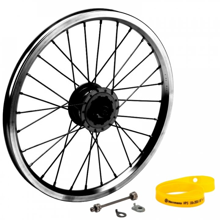 Brompton Front wheel Hub dynamo incl fittings SV8 BK John Atkins Cycles